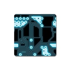 A Completely Seamless Background Design Circuitry Square Magnet by Amaryn4rt