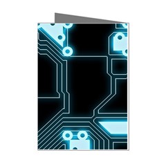 A Completely Seamless Background Design Circuitry Mini Greeting Cards (pkg Of 8) by Amaryn4rt