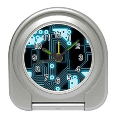 A Completely Seamless Background Design Circuitry Travel Alarm Clock by Amaryn4rt