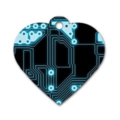 A Completely Seamless Background Design Circuitry Dog Tag Heart (two Sides) by Amaryn4rt