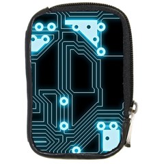 A Completely Seamless Background Design Circuitry Compact Camera Leather Case by Amaryn4rt