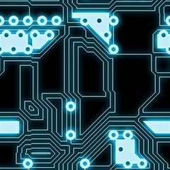 A Completely Seamless Background Design Circuitry Play Mat (square) by Amaryn4rt