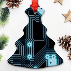 A Completely Seamless Background Design Circuitry Christmas Tree Ornament (two Sides) by Amaryn4rt