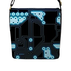 A Completely Seamless Background Design Circuitry Flap Closure Messenger Bag (l) by Amaryn4rt