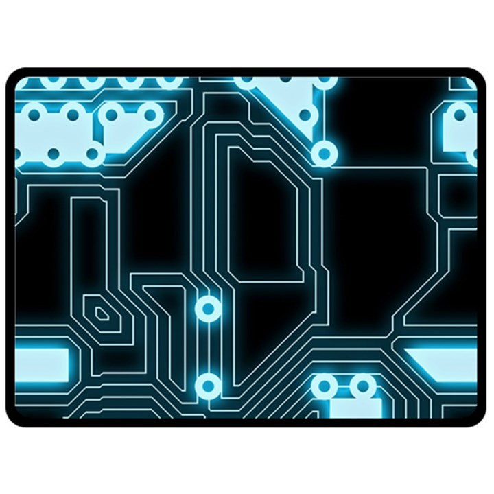 A Completely Seamless Background Design Circuitry Two Sides Fleece Blanket (Large)