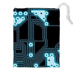 A Completely Seamless Background Design Circuitry Drawstring Pouch (5xl) by Amaryn4rt