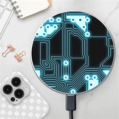 A Completely Seamless Background Design Circuitry Wireless Fast Charger(white) by Amaryn4rt