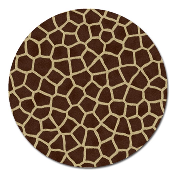 Giraffe Animal Print Skin Fur Magnet 5  (Round)