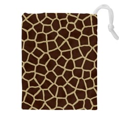 Giraffe Animal Print Skin Fur Drawstring Pouch (5xl) by Amaryn4rt