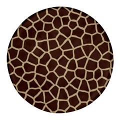 Giraffe Animal Print Skin Fur Round Glass Fridge Magnet (4 pack)