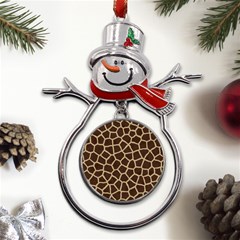 Giraffe Animal Print Skin Fur Metal Snowman Ornament