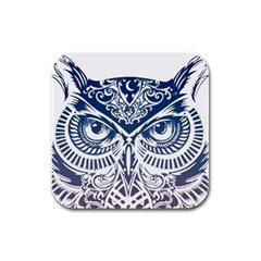 Owl Rubber Square Coaster (4 Pack)