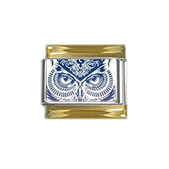 Owl Gold Trim Italian Charm (9mm) by Amaryn4rt