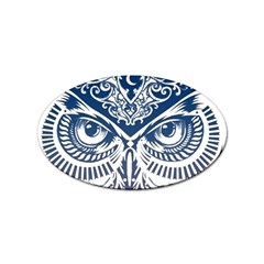 Owl Sticker (oval) by Amaryn4rt