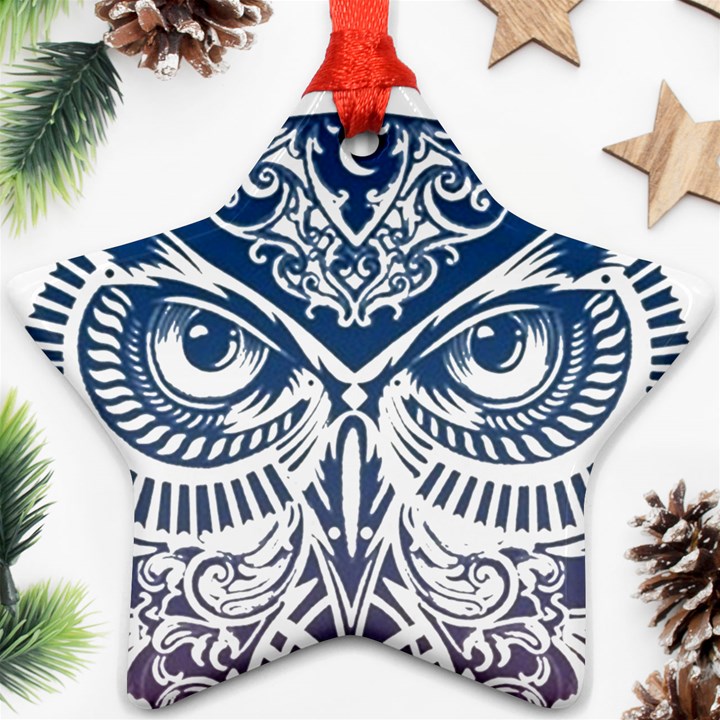 Owl Star Ornament (Two Sides)