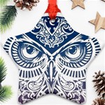 Owl Star Ornament (Two Sides) Back