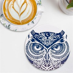 Owl Uv Print Round Tile Coaster by Amaryn4rt