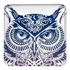 Owl Square Glass Fridge Magnet (4 Pack)