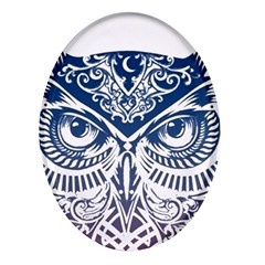 Owl Oval Glass Fridge Magnet (4 Pack)