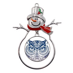 Owl Metal Snowman Ornament by Amaryn4rt