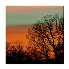 Twilight Sunset Sky Evening Clouds Tile Coaster by Amaryn4rt