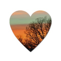 Twilight Sunset Sky Evening Clouds Heart Magnet by Amaryn4rt