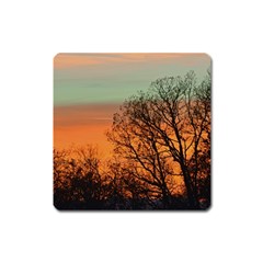 Twilight Sunset Sky Evening Clouds Square Magnet by Amaryn4rt