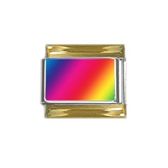 Rainbow Colors Gold Trim Italian Charm (9mm) by Amaryn4rt