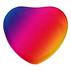 Rainbow Colors Heart Glass Fridge Magnet (4 Pack)