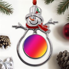 Rainbow Colors Metal Snowman Ornament by Amaryn4rt