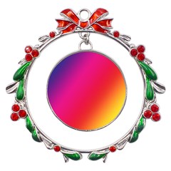 Rainbow Colors Metal X mas Wreath Ribbon Ornament by Amaryn4rt