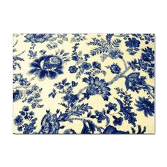 Vintage Blue Drawings On Fabric Sticker A4 (100 Pack) by Amaryn4rt