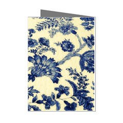 Vintage Blue Drawings On Fabric Mini Greeting Cards (pkg Of 8) by Amaryn4rt