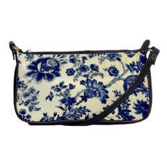 Vintage Blue Drawings On Fabric Shoulder Clutch Bag by Amaryn4rt