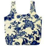 Vintage Blue Drawings On Fabric Full Print Recycle Bag (XL) Front