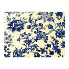 Vintage Blue Drawings On Fabric Two Sides Premium Plush Fleece Blanket (mini) by Amaryn4rt