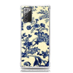 Vintage Blue Drawings On Fabric Samsung Galaxy Note 20 Tpu Uv Case by Amaryn4rt