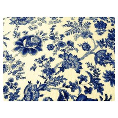 Vintage Blue Drawings On Fabric Two Sides Premium Plush Fleece Blanket (extra Small) by Amaryn4rt