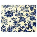 Vintage Blue Drawings On Fabric Two Sides Premium Plush Fleece Blanket (Extra Small) 40 x30  Blanket Front