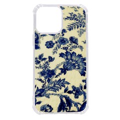 Vintage Blue Drawings On Fabric Iphone 13 Pro Max Tpu Uv Print Case by Amaryn4rt