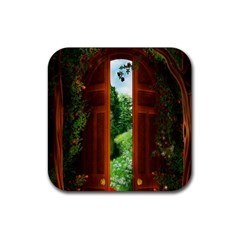 Beautiful World Entry Door Fantasy Rubber Coaster (square)