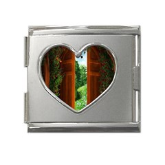 Beautiful World Entry Door Fantasy Mega Link Heart Italian Charm (18mm)