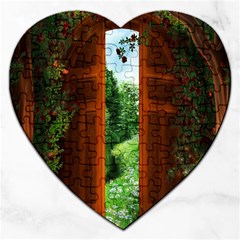 Beautiful World Entry Door Fantasy Jigsaw Puzzle (heart) by Amaryn4rt