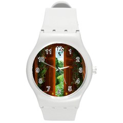 Beautiful World Entry Door Fantasy Round Plastic Sport Watch (m) by Amaryn4rt