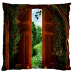 Beautiful World Entry Door Fantasy Standard Premium Plush Fleece Cushion Case (Two Sides) Front