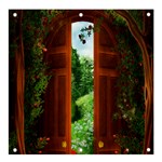 Beautiful World Entry Door Fantasy Banner and Sign 4  x 4  Front