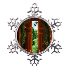 Beautiful World Entry Door Fantasy Metal Large Snowflake Ornament by Amaryn4rt