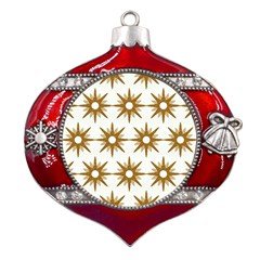 Seamless Repeating Tiling Tileable Metal Snowflake And Bell Red Ornament by Amaryn4rt