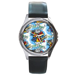 Seamless Repeating Tiling Tileable Round Metal Watch by Amaryn4rt