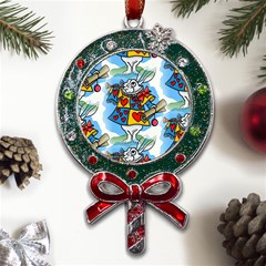 Seamless Repeating Tiling Tileable Metal X mas Lollipop With Crystal Ornament